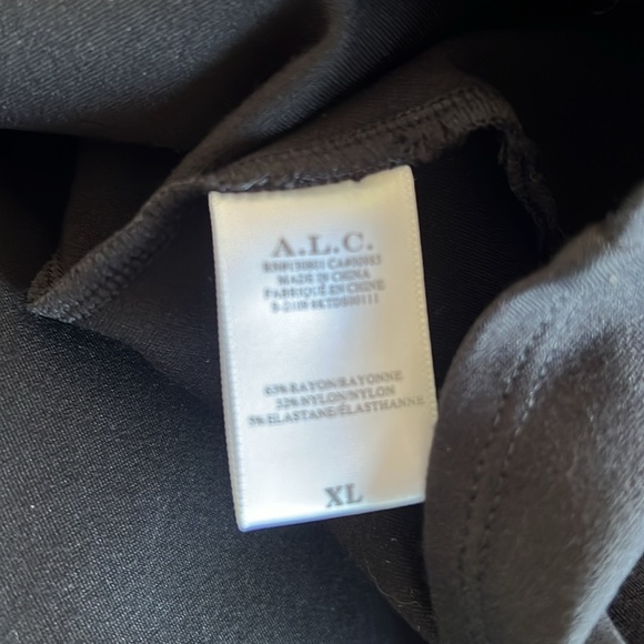 A.L.C. SYNARA V-NECK BLACK MIDI DRESS WITH CUT-OUTS - Picture 13 of 15